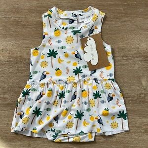 Angel Dear Girl Bamboo Bodysuit Romper Onesie Tropical 0-3 3-6 months